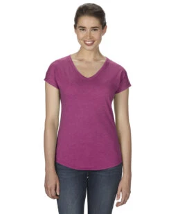 Anvil Ladies' Triblend V-Neck T-Shirt -Jiffyshirts Sales Store 2965c278e340f0