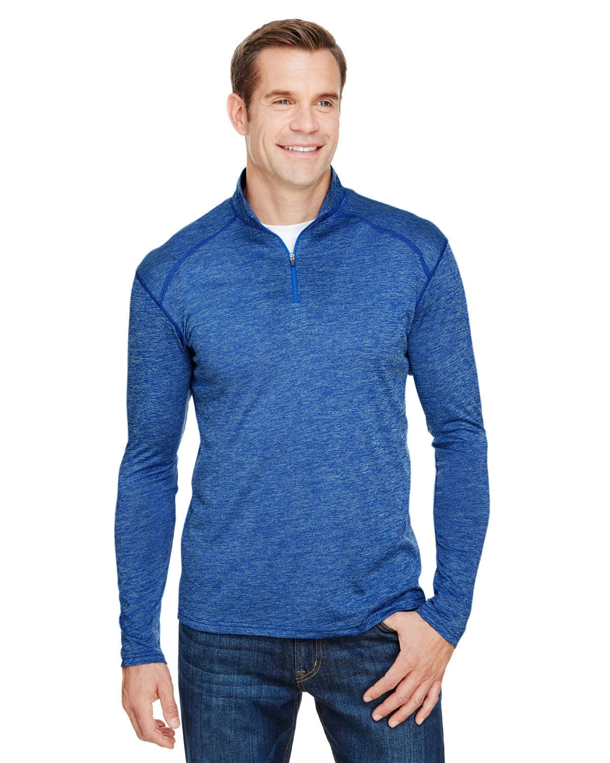 Men's Tonal Space-Dye Quarter-Zip 9 Men's Tonal Space-Dye Quarter-Zip - Image 7