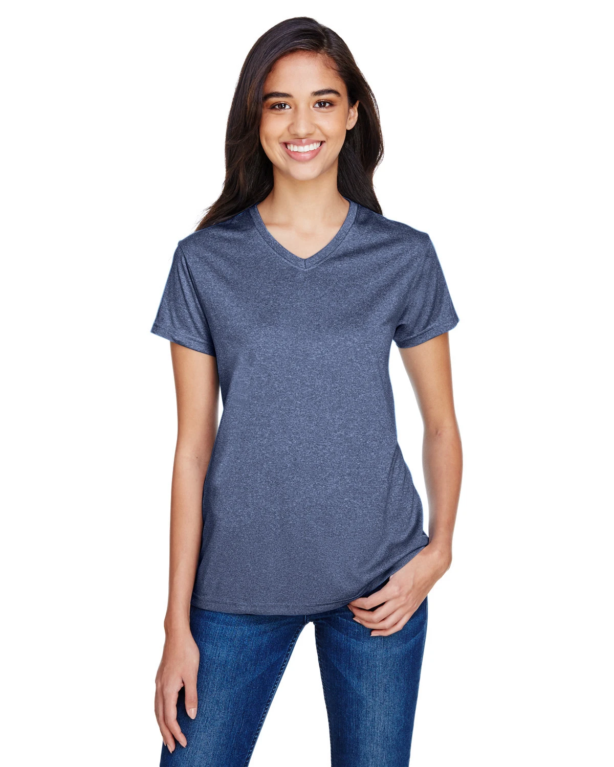 Ladies' Topflight Heather V-Neck T-Shirt 7 Ladies' Topflight Heather V-Neck T-Shirt - Image 5