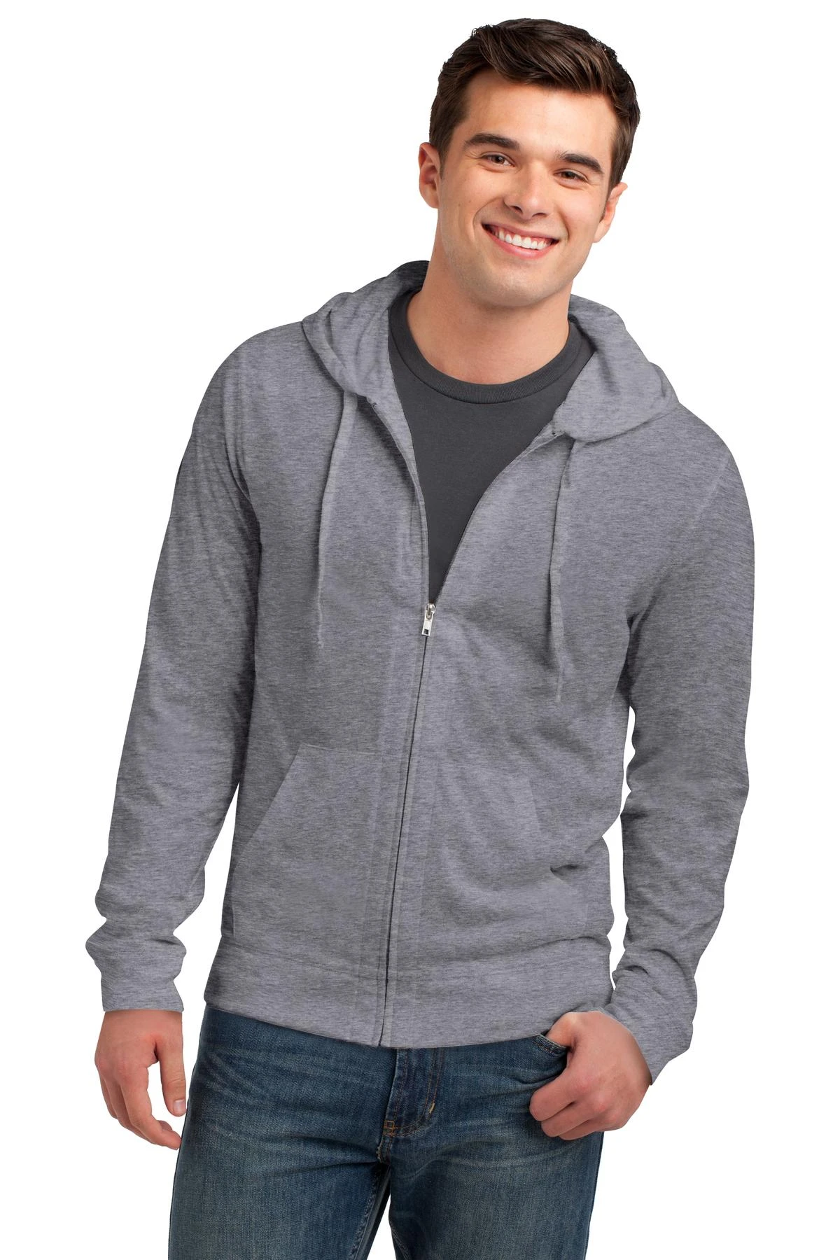 District Unisex Jersey Full-Zip Hoodie 8 District Unisex Jersey Full-Zip Hoodie - Image 6
