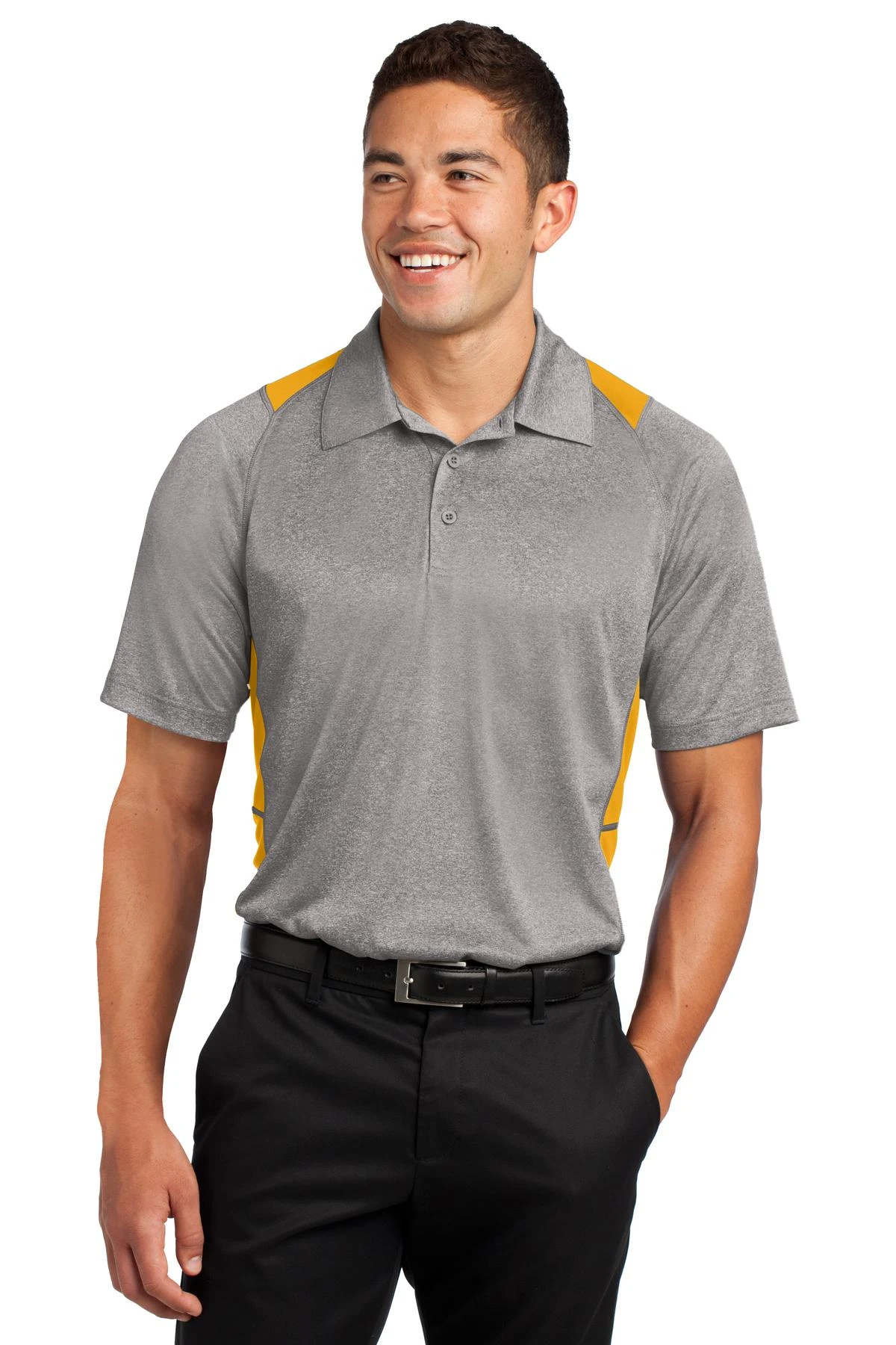 Men's Heather Colorblock Contender Polo 9 Men's Heather Colorblock Contender Polo - Image 7