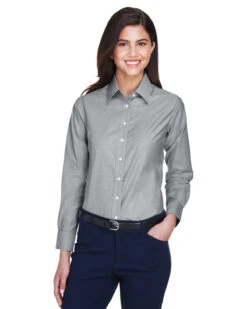 Ladies' Long-Sleeve Oxford With Stain-Release -Jiffyshirts Sales Store 2eddf6866514de
