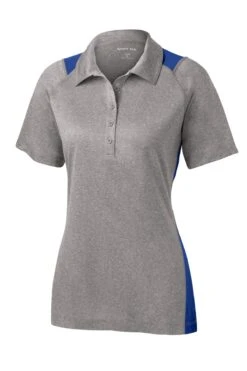 Ladies Heather Colorblock Contender Polo -Jiffyshirts Sales Store 2f85fe62126353