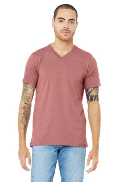 Unisex Jersey Short-Sleeve V-Neck T-Shirt 37 Unisex Jersey Short-Sleeve V-Neck T-Shirt -Jiffyshirts Sales Store 3005 Mauve 1