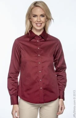 Ladies' Easy Blend™ Long-Sleeve Twill Shirt With Stain-Release