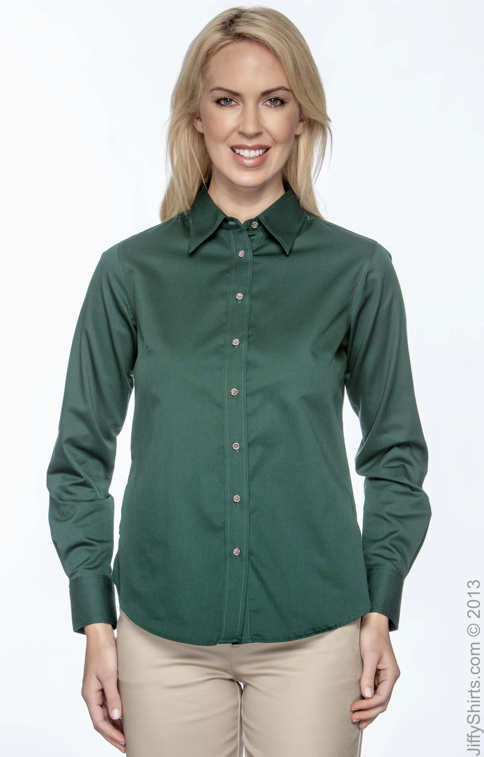 Ladies' Easy Blend™ Long-Sleeve Twill Shirt With Stain-Release 15 Ladies' Easy Blend™ Long-Sleeve Twill Shirt With Stain-Release - Image 13