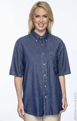 Men's 6.5 Oz. Short-Sleeve Denim Shirt -Jiffyshirts Sales Store 3170DF5F4C8C76