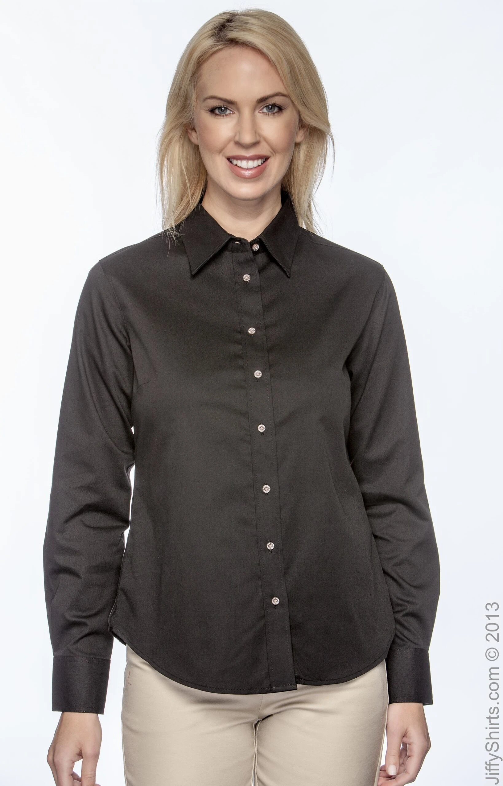 Ladies' Easy Blend™ Long-Sleeve Twill Shirt With Stain-Release 9 Ladies' Easy Blend™ Long-Sleeve Twill Shirt With Stain-Release - Image 7