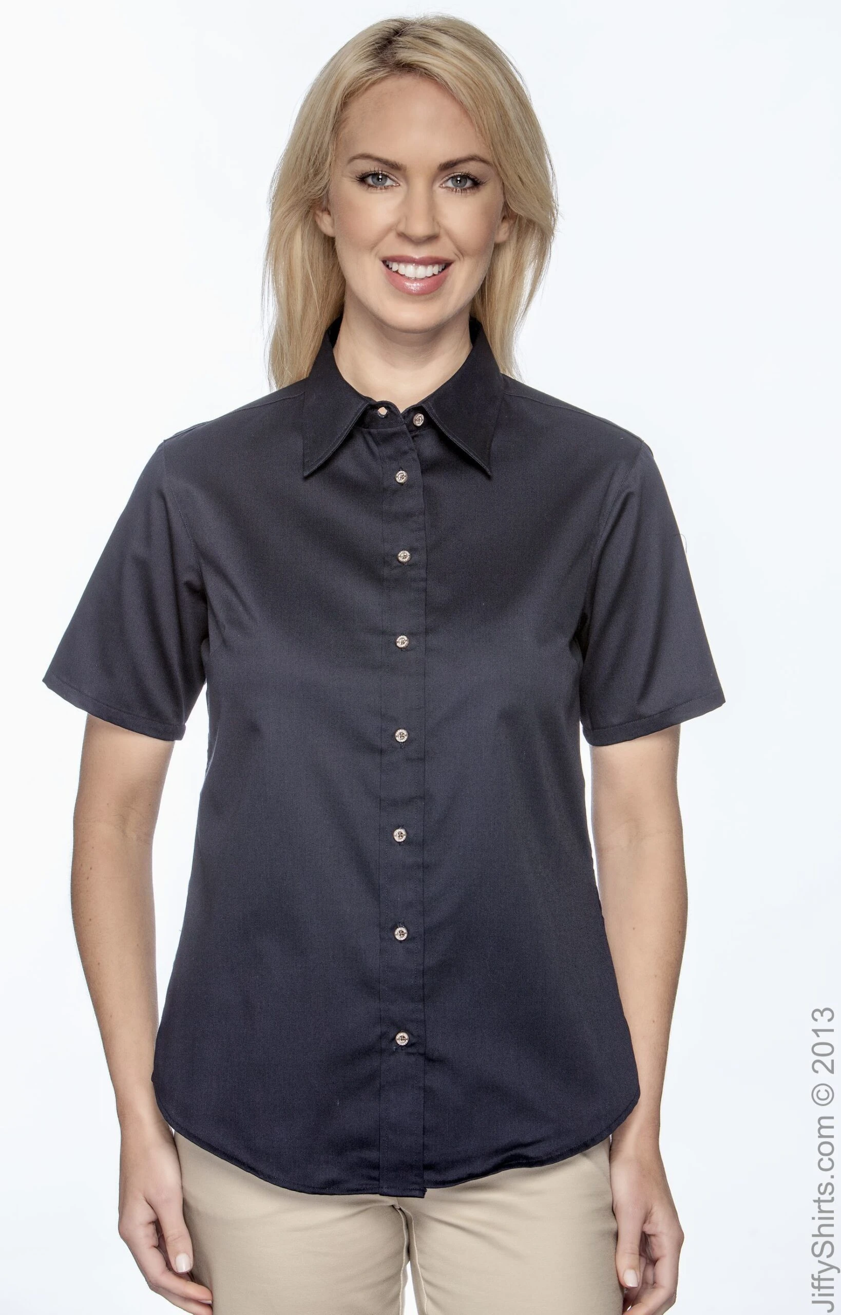 Ladies' Easy Blend™ Short-Sleeve Twill Shirt With Stain-Release 9 Ladies' Easy Blend™ Short-Sleeve Twill Shirt With Stain-Release - Image 7
