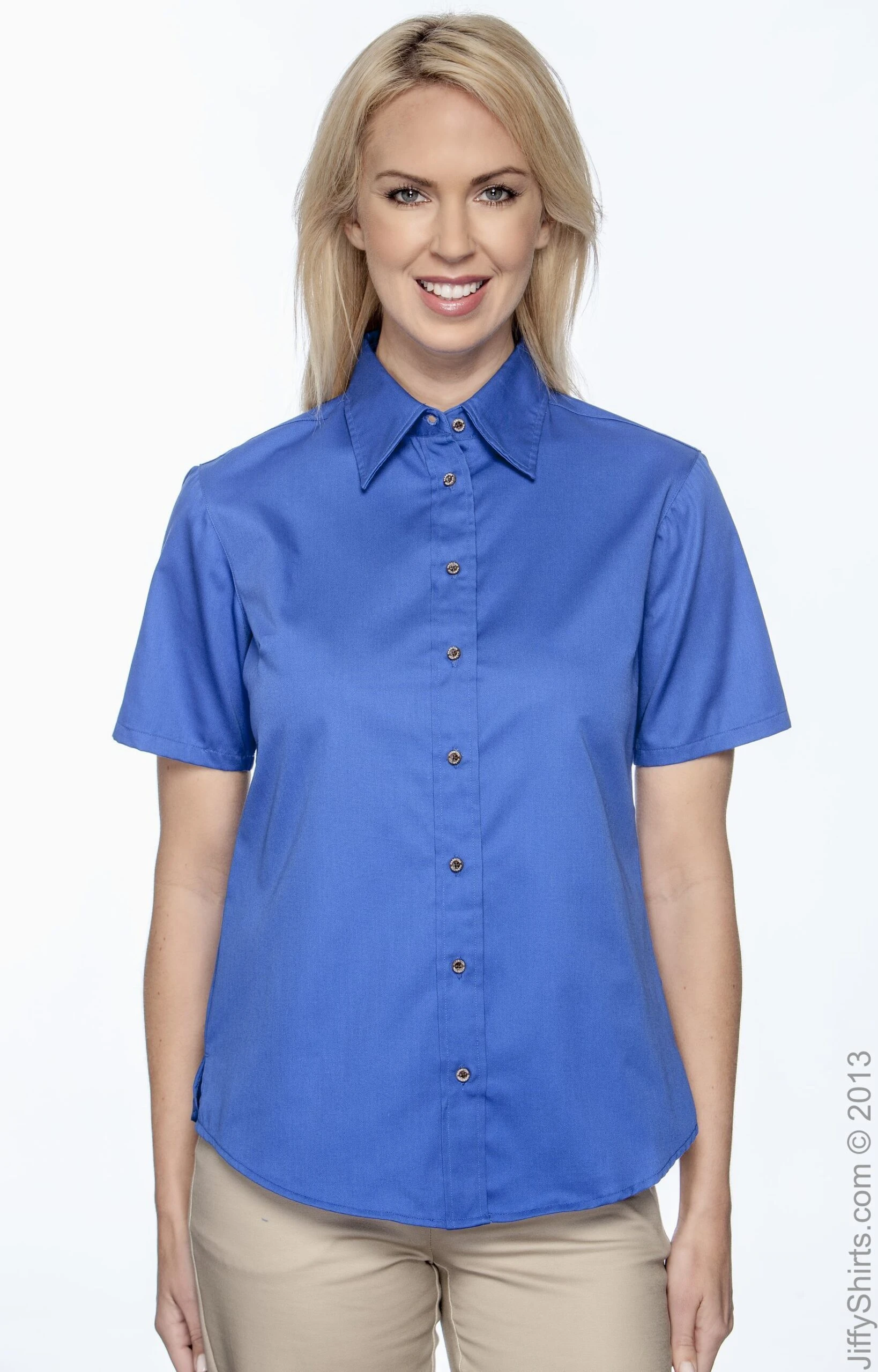 Ladies' Easy Blend™ Short-Sleeve Twill Shirt With Stain-Release 8 Ladies' Easy Blend™ Short-Sleeve Twill Shirt With Stain-Release - Image 6