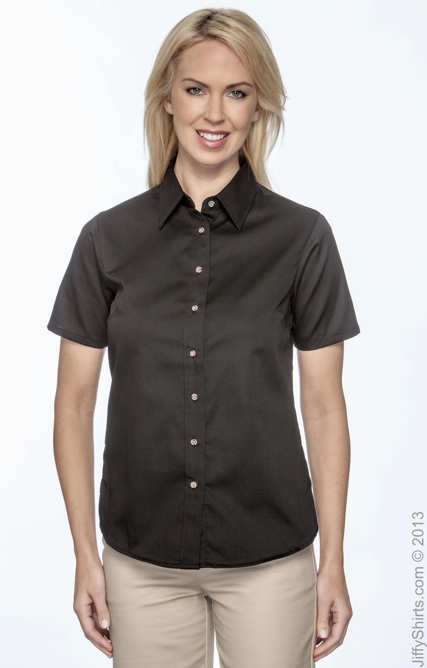 Ladies' Easy Blend™ Short-Sleeve Twill Shirt With Stain-Release 11 Ladies' Easy Blend™ Short-Sleeve Twill Shirt With Stain-Release - Image 9