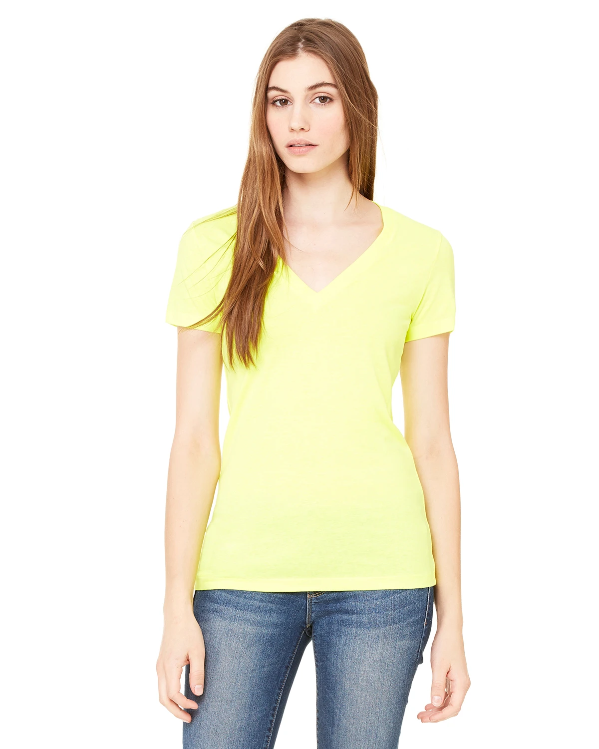 Ladies' Jersey Short-Sleeve Deep V-Neck T-Shirt 17 Ladies' Jersey Short-Sleeve Deep V-Neck T-Shirt - Image 15