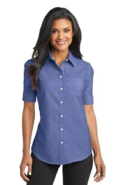 Ladies Short Sleeve SuperPro Oxford Shirt 15 Ladies Short Sleeve SuperPro Oxford Shirt -Jiffyshirts Sales Store 3410f692250bff