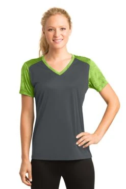 Ladies CamoHex Colorblock V-Neck Tee 17 Ladies CamoHex Colorblock V-Neck Tee -Jiffyshirts Sales Store 345650698661f1