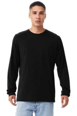 Unisex Jersey Long-Sleeve T-Shirt 34 Unisex Jersey Long-Sleeve T-Shirt -Jiffyshirts Sales Store 3513 Black Heather Triblend 1