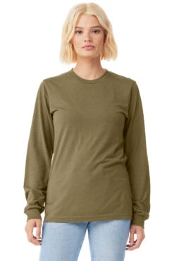 Unisex Jersey Long-Sleeve T-Shirt 40 Unisex Jersey Long-Sleeve T-Shirt -Jiffyshirts Sales Store 3513 Olive Triblend F 1