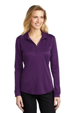 Ladies Silk Touch Performance Long Sleeve Polo -Jiffyshirts Sales Store 35724079551ff3