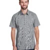 Mens Microcheck Gingham Short-Sleeve Cotton Shirt