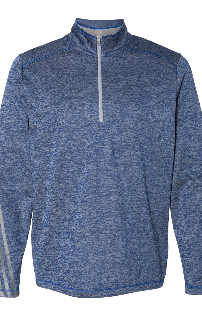 ADIDAS Men's 3-Stripes Heather Quarter-Zip 8 ADIDAS Men's 3-Stripes Heather Quarter-Zip - Image 6