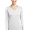 Ladies Long Sleeve PosiCharge Competitor V-Neck Tee -Jiffyshirts Sales Store 378085f52ed426