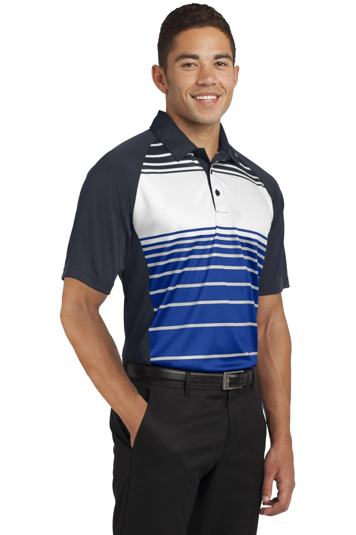Men's Dry Zone Sublimated Stripe Polo 5 Men's Dry Zone Sublimated Stripe Polo - Image 3