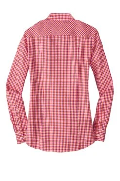 Ladies Long Sleeve Gingham Easy Care Shirt -Jiffyshirts Sales Store 3897584088d5a6