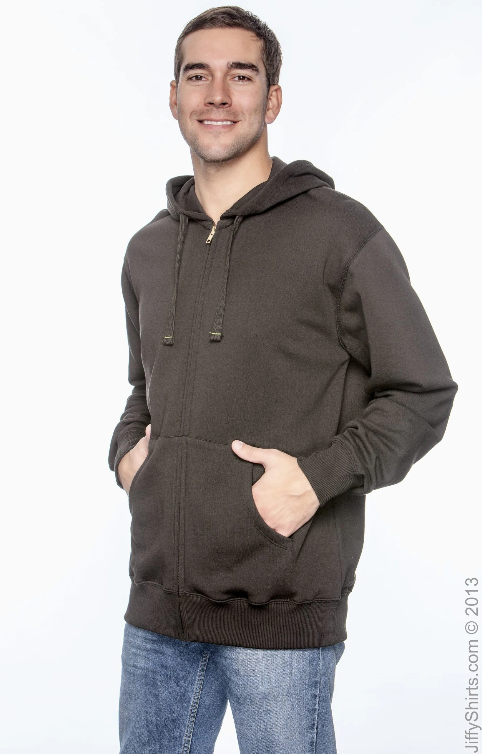Men's 9 Oz. Organic/Recycled Full-Zip Hood 4 Men's 9 Oz. Organic/Recycled Full-Zip Hood - Image 2