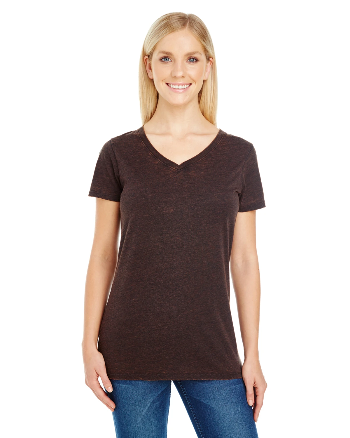 Ladies' Cross Dye Short-Sleeve V-Neck T-Shirt 3 Ladies' Cross Dye Short-Sleeve V-Neck T-Shirt