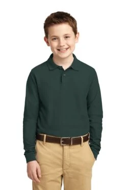 Youth Unisex Long Sleeve Silk Touch Polo -Jiffyshirts Sales Store 3b0494591eb2be