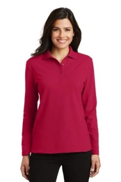 Ladies Silk Touch Long Sleeve Polo -Jiffyshirts Sales Store 3b1a49b8449e5e