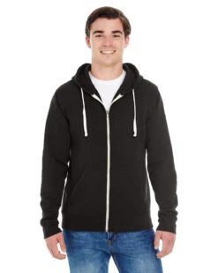 Adult Unisex Triblend Full-Zip Fleece Hood