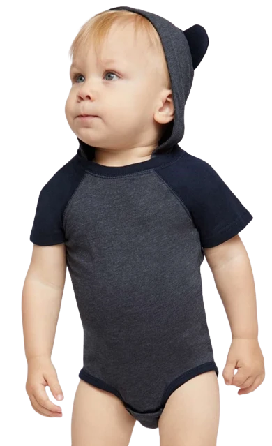 Fine Jersey Infant Short Sleeve Raglan Bodysuit With Hood & Ears 9 Fine Jersey Infant Short Sleeve Raglan Bodysuit With Hood & Ears - Image 7