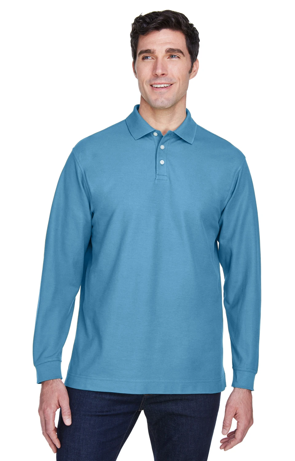 Men's Pima Piqué Long-Sleeve Polo 10 Men's Pima Piqué Long-Sleeve Polo - Image 8