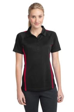 Ladies PosiCharge Micro-Mesh Colorblock Polo -Jiffyshirts Sales Store 3f8e7c12a0eb89