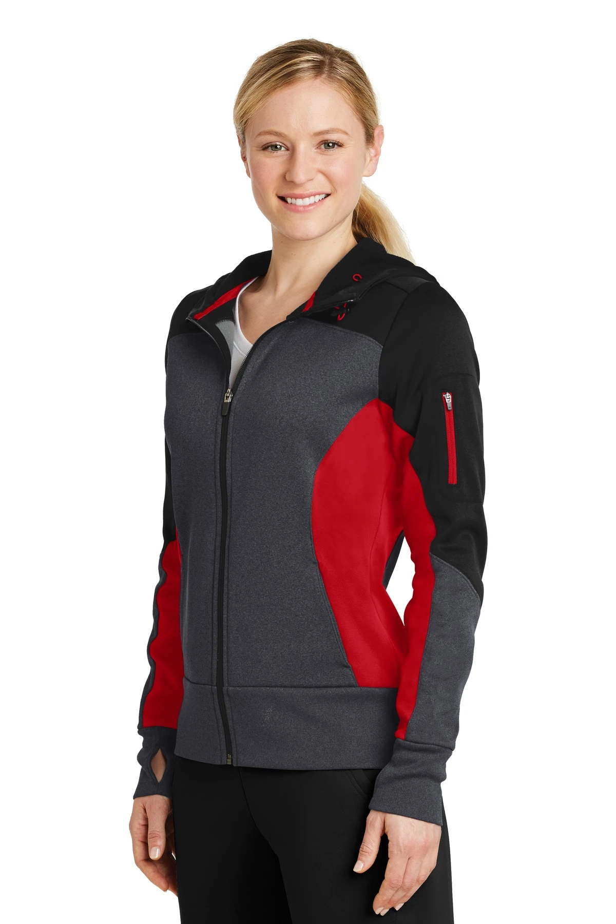 Ladies Tech Fleece Colorblock Full-Zip Hooded Jacket 4 Ladies Tech Fleece Colorblock Full-Zip Hooded Jacket - Image 2