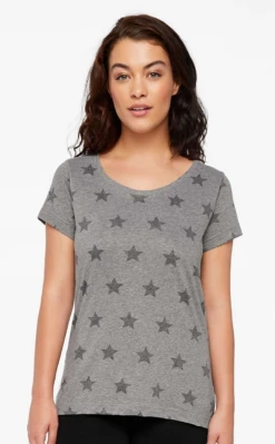 Women's Star Print Scoop Neck T-Shirt 14 Women's Star Print Scoop Neck T-Shirt -Jiffyshirts Sales Store 406c75baf45301