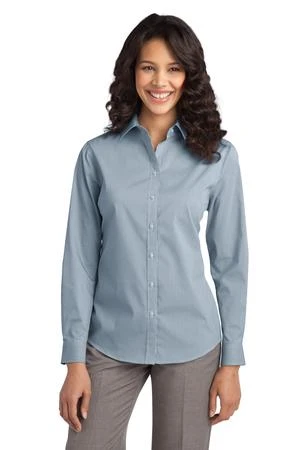 Ladies Fine Stripe Stretch Poplin Shirt 8 Ladies Fine Stripe Stretch Poplin Shirt - Image 6
