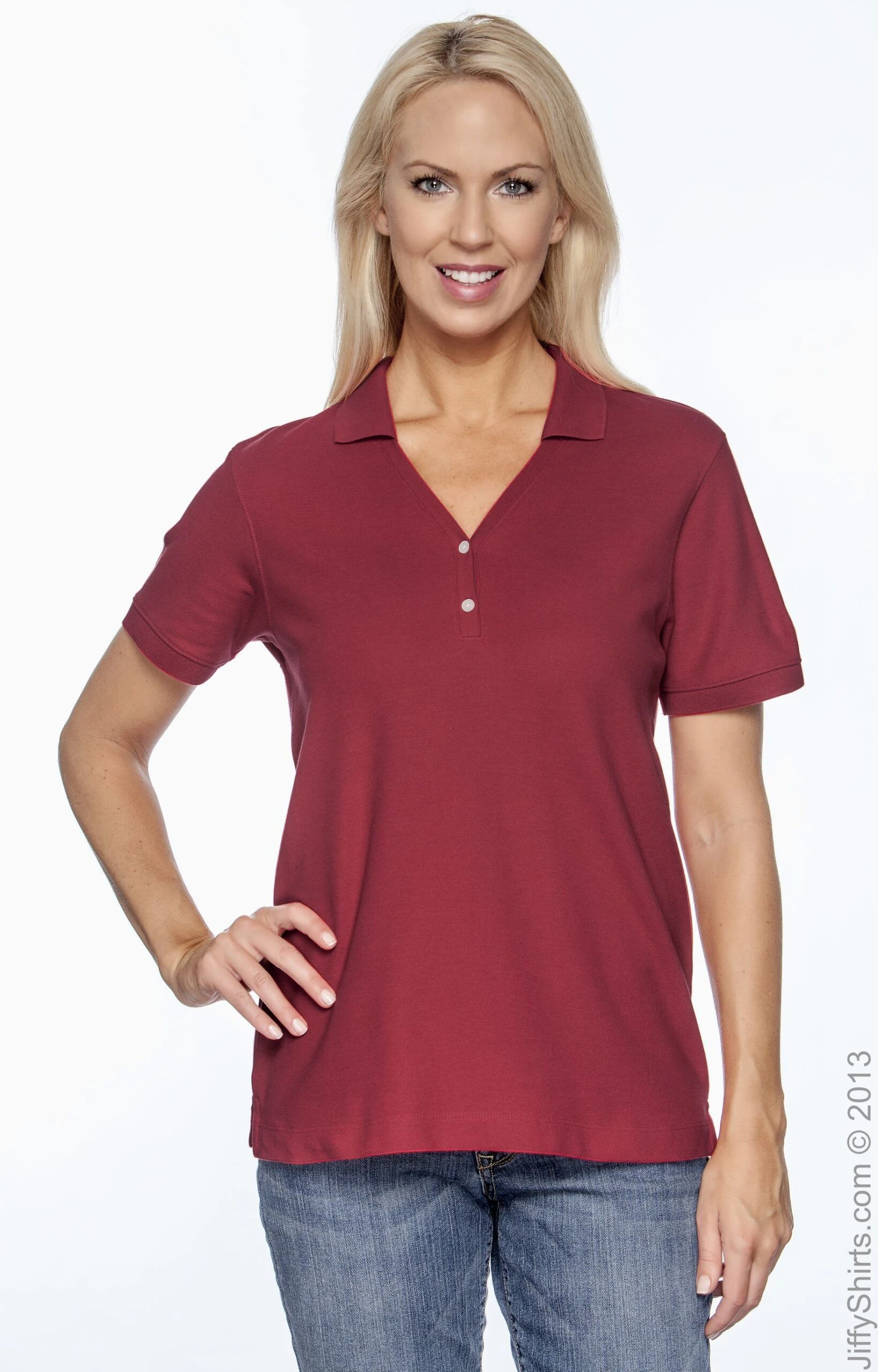 Ladies' Pima Piqué Short-Sleeve Y-Collar Polo 11 Ladies' Pima Piqué Short-Sleeve Y-Collar Polo - Image 9