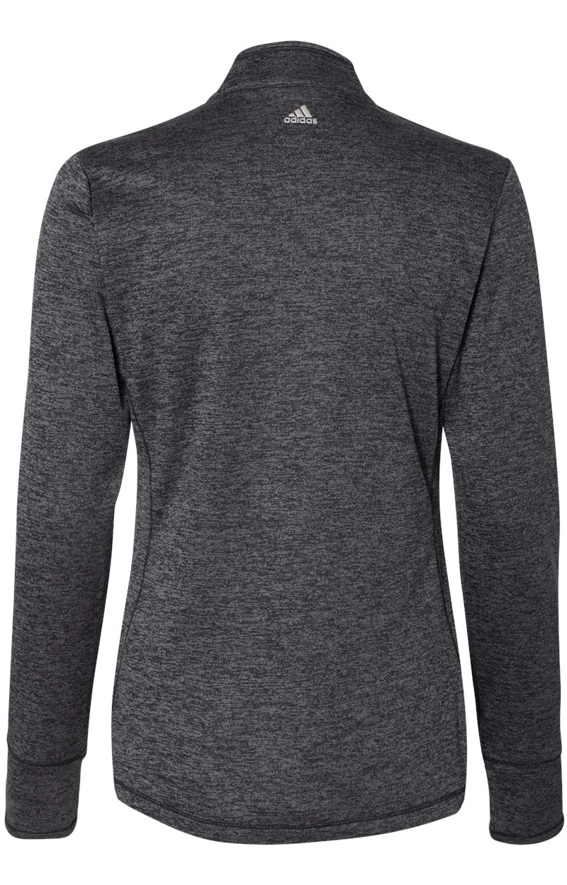 ADIDAS Ladies' 3-Stripes Heather Quarter-Zip 6 ADIDAS Ladies' 3-Stripes Heather Quarter-Zip - Image 4