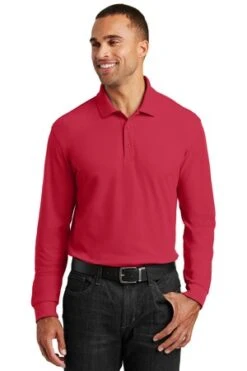 Adult Long Sleeve Core Classic Pique Polo -Jiffyshirts Sales Store 447975f3640165