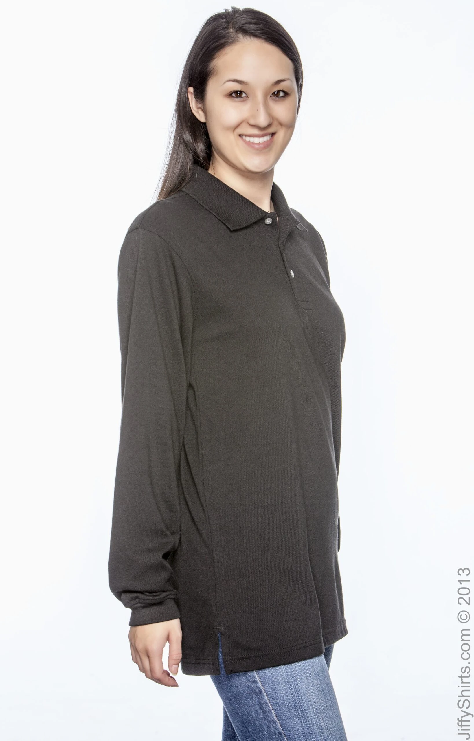 Unisex Men's 5.6 Oz. Easy Blend™ Long-Sleeve Polo 5 Unisex Men's 5.6 Oz. Easy Blend™ Long-Sleeve Polo - Image 3