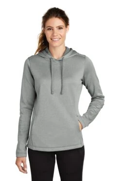 Ladies PosiCharge Sport-Wick Heather Fleece Hooded Pullover -Jiffyshirts Sales Store 461344e9018329