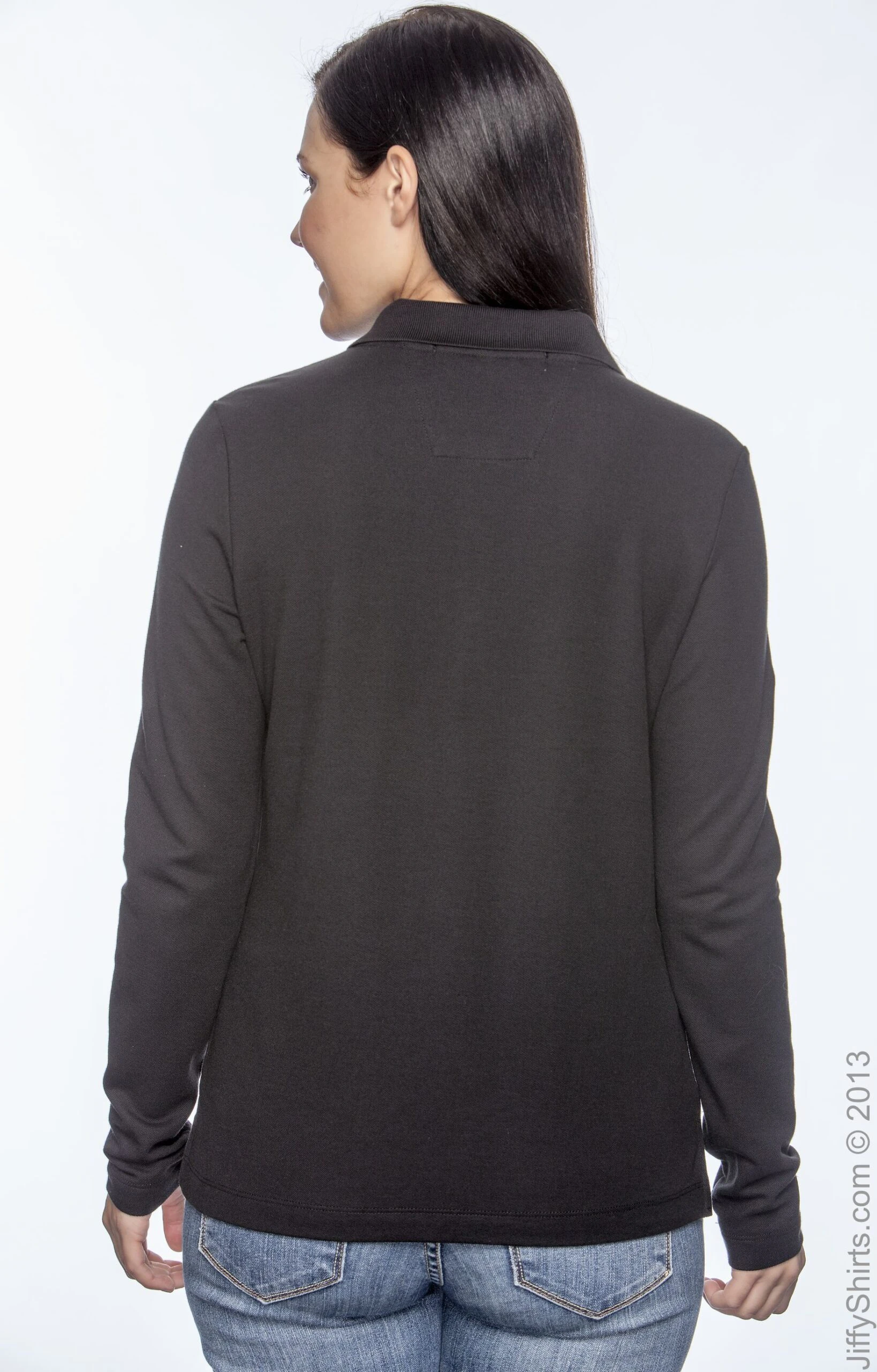 Ladies' Pima Piqué Long-Sleeve Polo 6 Ladies' Pima Piqué Long-Sleeve Polo - Image 4