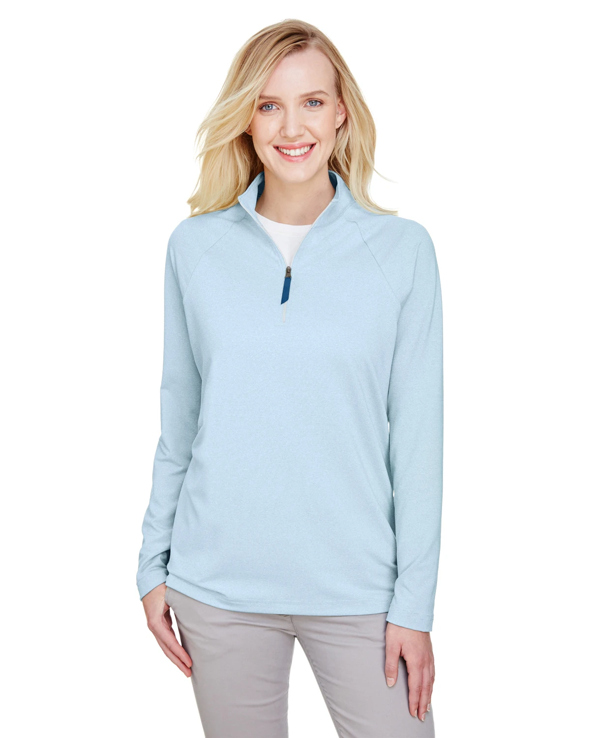 CrownLux Performance™ Ladies' Clubhouse Micro-Stripe Quarter-Zip 10 CrownLux Performance™ Ladies' Clubhouse Micro-Stripe Quarter-Zip - Image 8