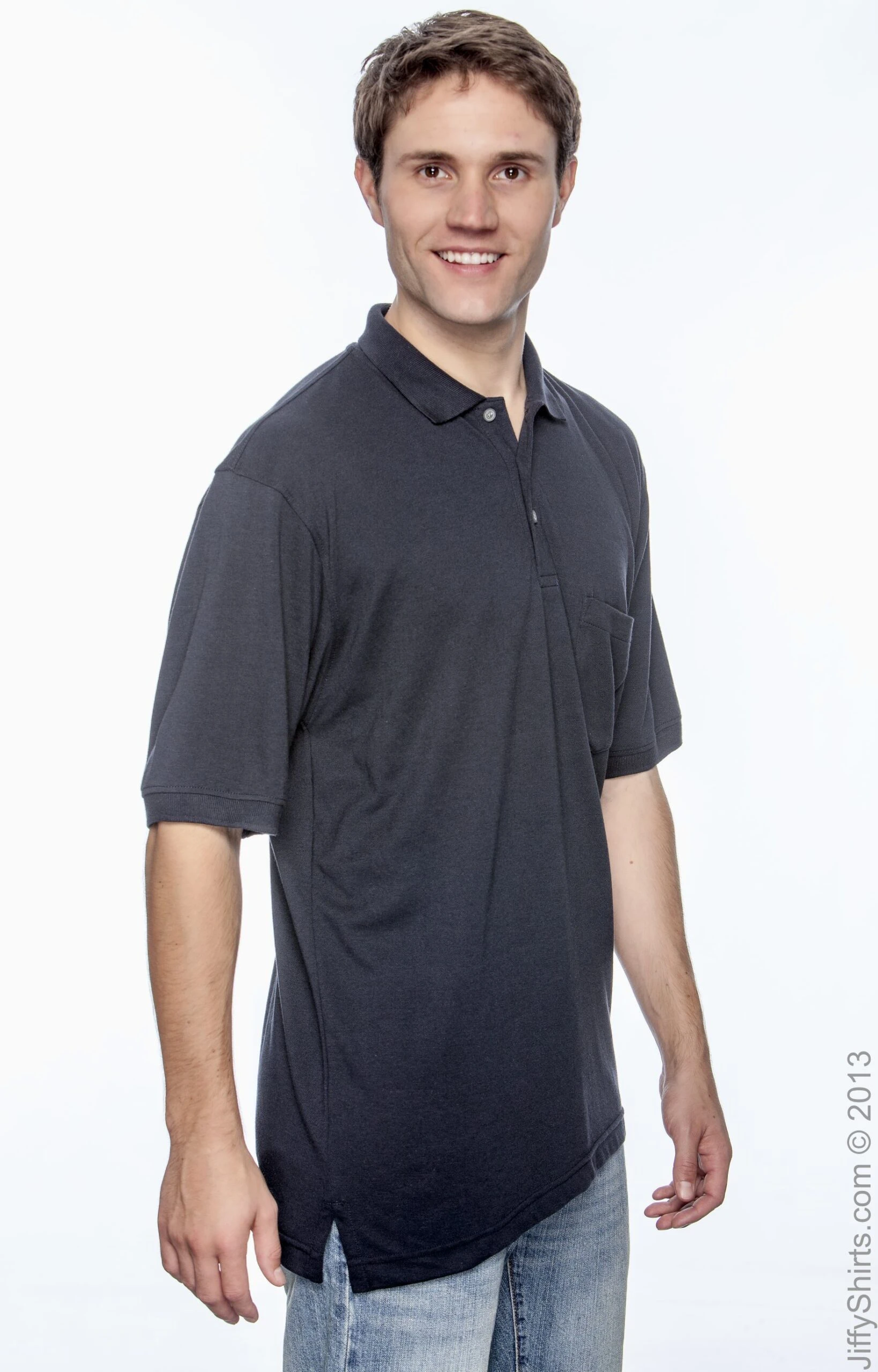 Unisex Men's 5.6 Oz. Easy Blend™ Polo With Pocket 5 Unisex Men's 5.6 Oz. Easy Blend™ Polo With Pocket - Image 3