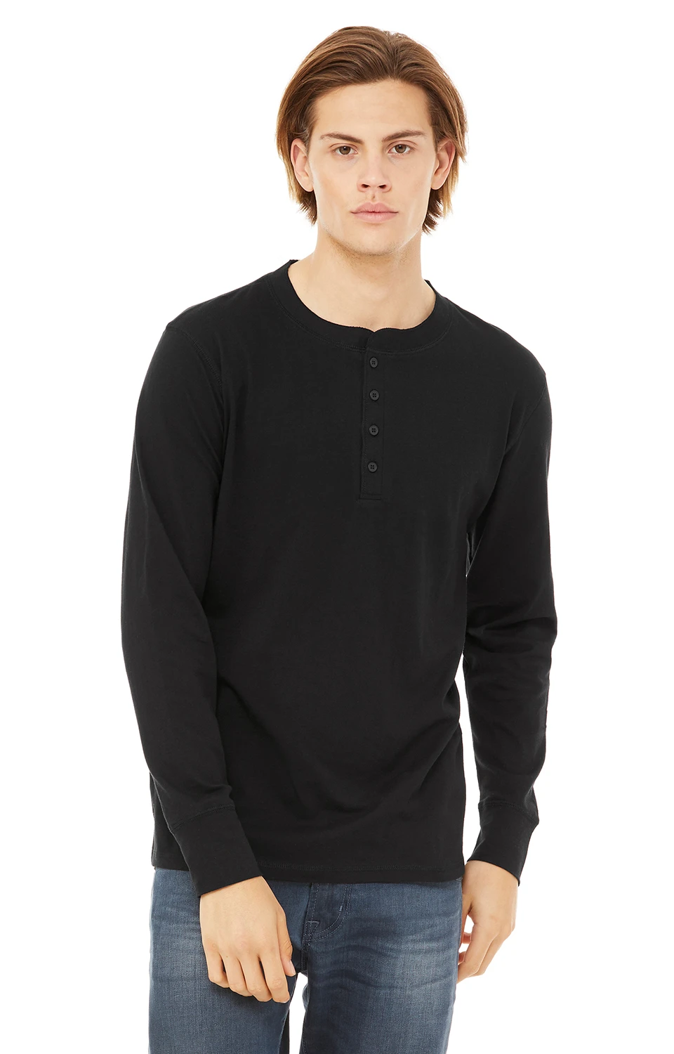 Men's Jersey Long-Sleeve Henley 10 Men's Jersey Long-Sleeve Henley - Image 8