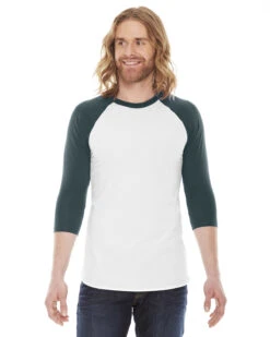 Unisex Poly-Cotton 3/4-Sleeve Raglan T-Shirt