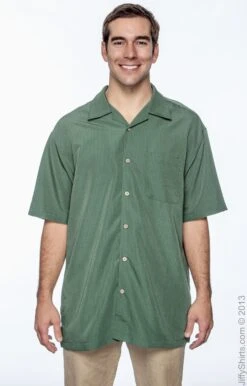 Men's Barbados Textured Camp Shirt -Jiffyshirts Sales Store 4A7654340502F2