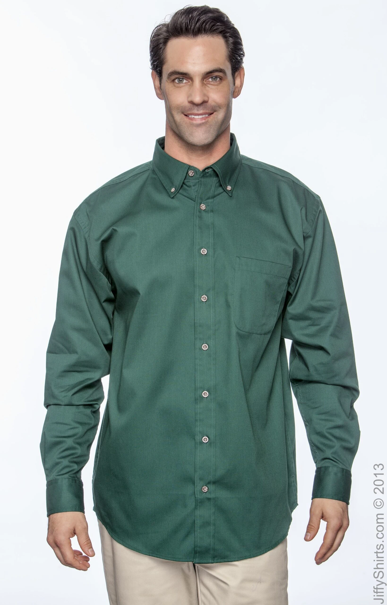 Men's Easy Blend™ Long-Sleeve Twill Shirt With Stain-Release 14 Men's Easy Blend™ Long-Sleeve Twill Shirt With Stain-Release - Image 12