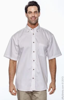Men's Easy Blend™ Short-Sleeve Twill Shirt With Stain-Release 15 Men's Easy Blend™ Short-Sleeve Twill Shirt With Stain-Release -Jiffyshirts Sales Store 4ACB1A0971904F